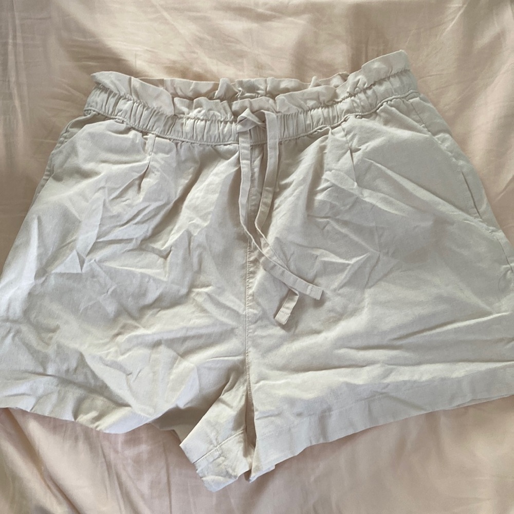Cotton Linen High Wasted Shorts